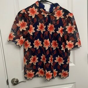 Anthropologie sheer blouse with cami underneath size 8